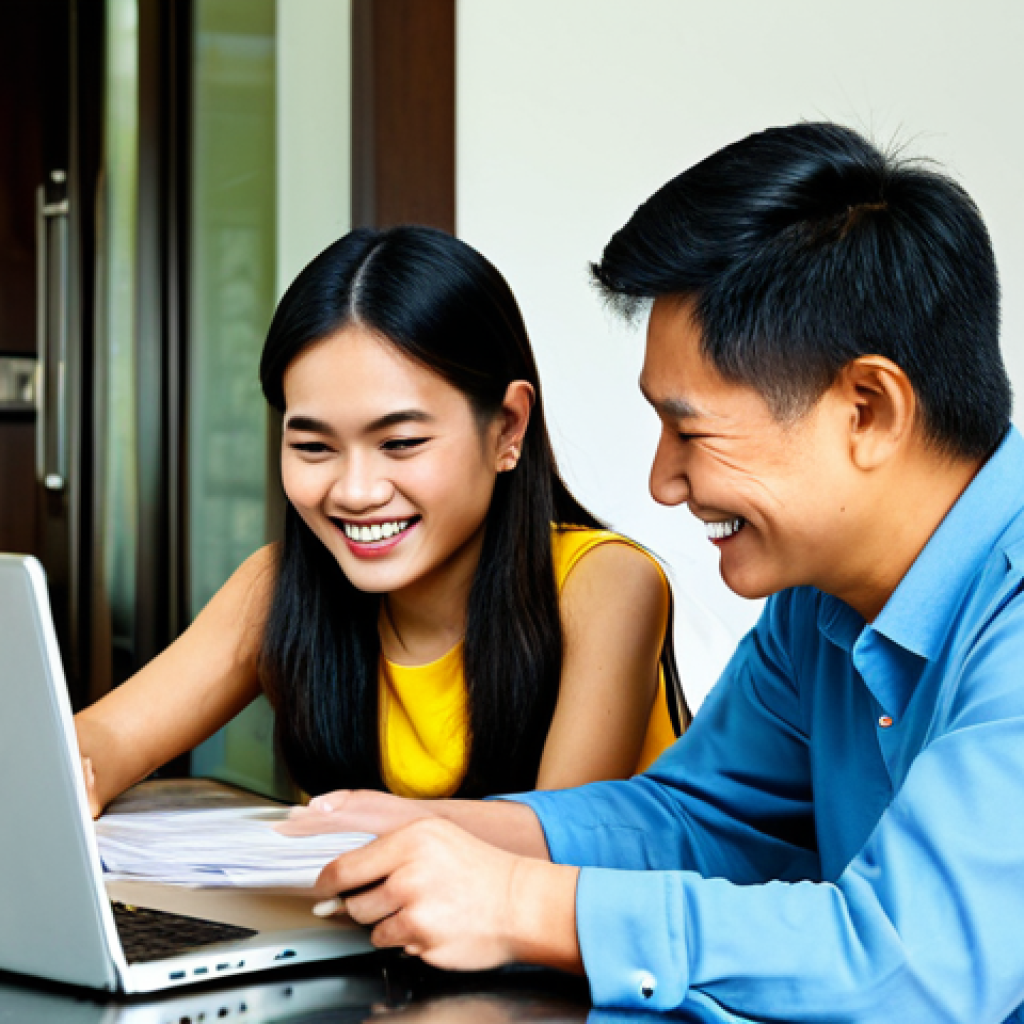 경제적 자유 달성을 위한 단계 - Family Budgeting**
Prompt: A Thai family (father, mother, child) sitting at a table in a modern Tha...