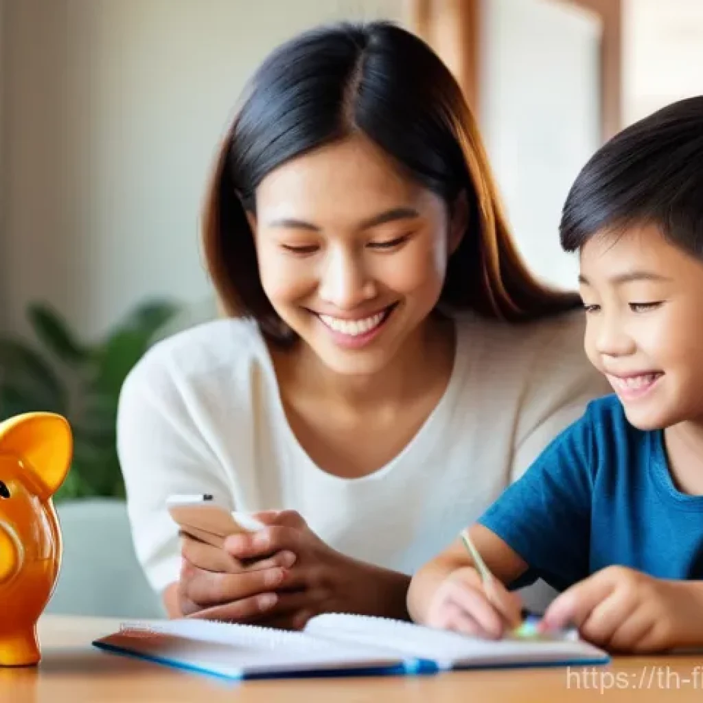예산 초과 방지를 위한 팁 - **Prompt 1: Family Financial Goal Setting**
A brightly lit, heartwarming scene set in a modern T...